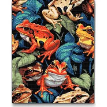 Diamantové malování Diamantové malování - Barevné ropuchy Velikost: 30x40cm, Rámování: Pouze srolované plátno, Diamanty: Čtvercové