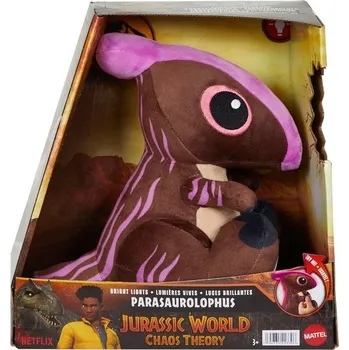 Panenka Mattel Jurský svět Chaos Theory s funkcí osvětlení plyšák Parasaurolophus