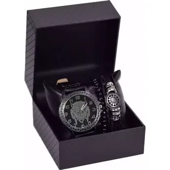 Hodinky Lifestyle Dárková sada Pánské hodinky + dva náramky Teodoro Černá