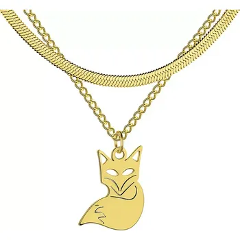 Náhrdelník Dámský náhrdelník z chirurgické oceli Liška Fox- zlatý