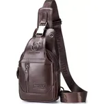 Bullcaptain kožená taška přes rameno Tarald Hnědá 5L