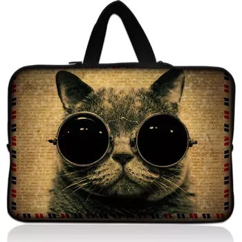 pouzdro na notebook Huado taška na notebook do 17.4" Kočka s brýlemi