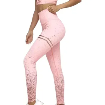 Dámské legíny Dámské Sportovní legíny Fitness Rose-Gold - Velikost XL (PLUS LARGE)