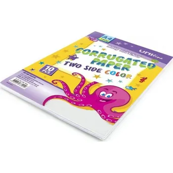 Umělecký papír Vlnitá lepenka A4 bílá, oboustranně barevná, balení 10 ks
