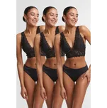 Ladies Lace Brazilian 3-Pack - black+black+black M