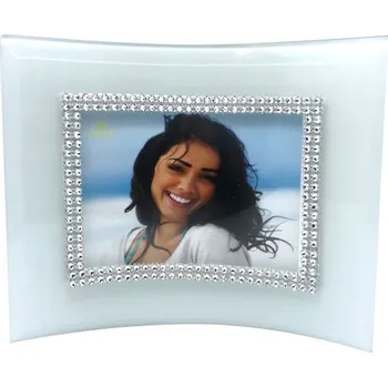 Rám na obraz Skleněný rámeček na fotografie bílý na fotografie 17,5x12,5cm