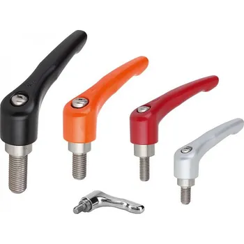 Nábytkové kování Svěrací páky s vnějším závitem, ocelové části z nerezu 06461-20827X60