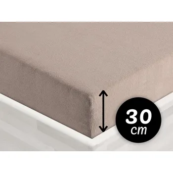 Prostěradlo Froté napínací prostěradlo na vysokou matraci FR-027 Šedohnědé 90 x 200 - výška 30 cm