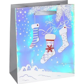 Dárková taška Vánoční dárková taška 18 x 9 x 23cm motiv punčochy