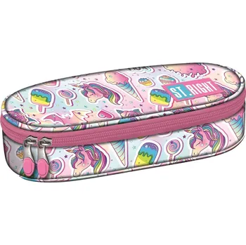 Penál Penál oválný St.RIGHT - SWEET & PINK, PC-01, rozměry: 23 x 9,5 x 6 cm