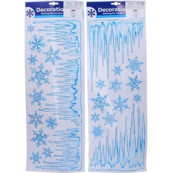 Dekorace okenní 21x60cm gliter VÁNOCE