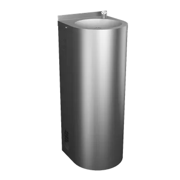 Sanela - Nerezová pitná fontána určená k montáži ke stěně, s automatickým ovládáním výtoku, 24 V DC