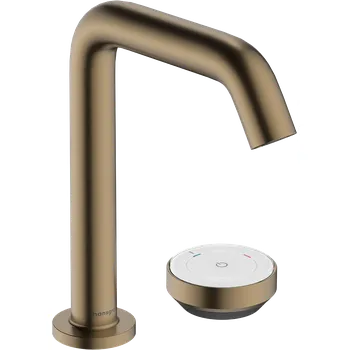 Vodovodní baterie Hansgrohe Tecturis S dvouotvorová umyvadlová baterie 150 CoolStart EcoSmart+ s odtokovou soupravou, kartáčovaný bronz 73353140