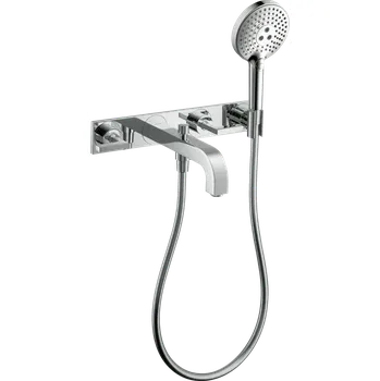 Vodovodní baterie AXOR Citterio 3-otvorová vanová baterie pod omítku, pro nástěnnou montáž, s páčkovými rukojeťmi a deskou, chrom 39442000