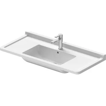 Umyvadlo Duravit Starck 3 - Umyvadlo do nábytku 1050x485 mm, 1 otvor pro baterii propíchnutý, 2 předpíchnuté, bílá 0304100030