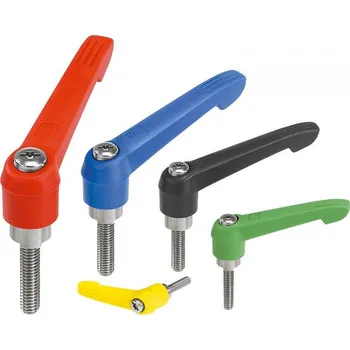 Nábytkové kování Svěrací páky s vnějším závitem a plastovou rukojetí, ocelové části z nerezu 06611-10516X20