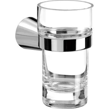 Držák na kartáček Emco Série 3900 - Nástěnný držák se sklenicí S3920, čiré sklo/chrom