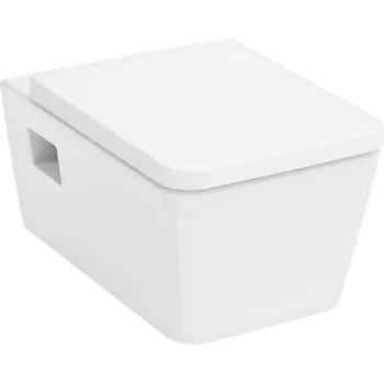 Klozet Hansgrohe EluPura Original Q - Závěsné WC s WC sedátkem SoftClose a QuickRelease, AquaChannel Flush, SmartClean, bílá 61182450