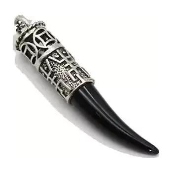 Přívěsek Přívěsek z chirurgické oceli Celtic zub Onyx