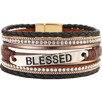 Náramek Metalický náramek Blessed Hnědý