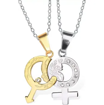 Přívěsek Ocelové přívěsky pro dvojici puzzle Afrodita - Model Včetně řetízků (2 kusy )