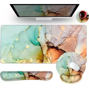 Podložka pod myš Huado XXL ergonomický set podložek k PC 4v1 Alžírský mramor