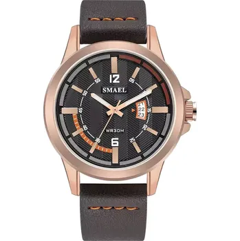 Hodinky Smael 9111 Pánské analogové hodinky Zlaté