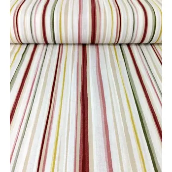 Loneta dekorační látka Dag pruhy červené | RTex