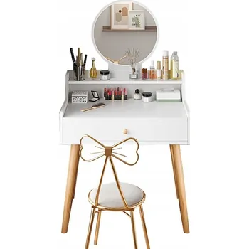 Toaletní stolek Toaletní Stolek Rebiko bílý 70x40x85 cm 1 šuplík