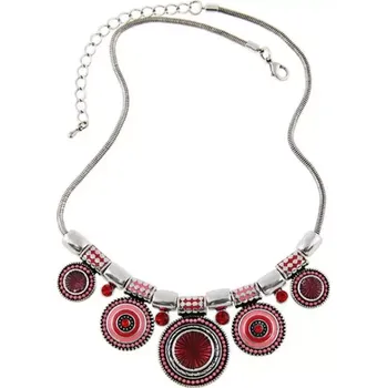 Náhrdelník Masívní náhrdelník kruhový Afro Červený