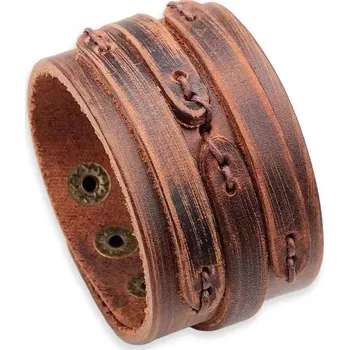 Náramek Kožený náramek Tower Hnědý 23 cm