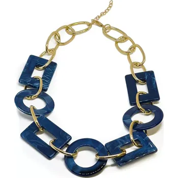 Náhrdelník Geometrický elegantní náhrdelník Modrý achát