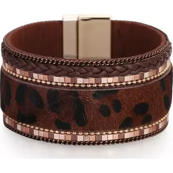 Náramek Metalický náramek Amozonia Leopard Dark