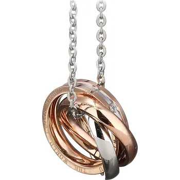 Náhrdelník Ocelový přívěsek Wonderful World Rings Zlatý