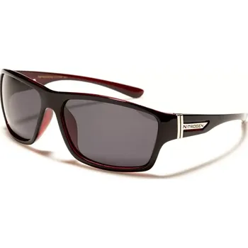 NITROGEN Ovální Pánské polarizační brýle Černé-červené
