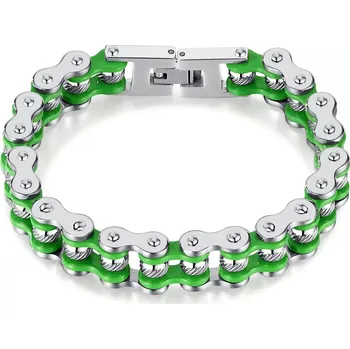 Náramek Náramek z chirurgické oceli Moto SCRUB Zelený - Délka 21 cm