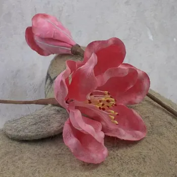 Velká umělá květina s tvarovatelným růžovým květem - 1 ks