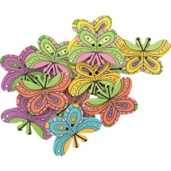 Knoflík Ozdobné knoflíky motýli 27x20 mm, 12 ks