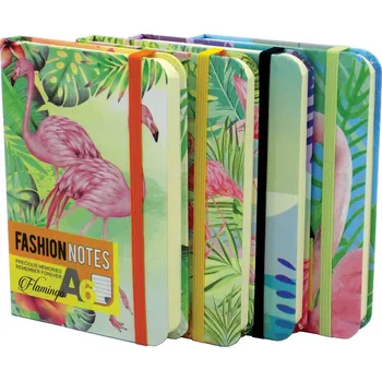 Blok Záznamová kniha FLAMINGOS, formát A6, 96 listů, 90x140mm 85gr/m2, linkovaná