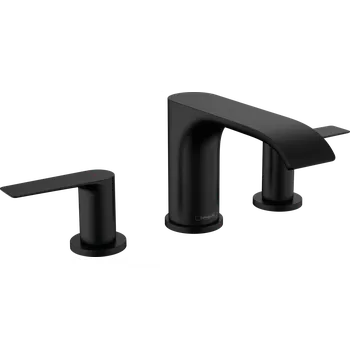 Vodovodní baterie Hansgrohe Vivenis 3-otvorová umyvadlová armatura 90 s odtokovou soupravou s táhlem, matná černá 75033670
