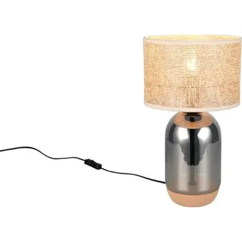 Lampička TRIO 564990157 TARA stolní lampa V430mm 1xE27 chromová, přírodní