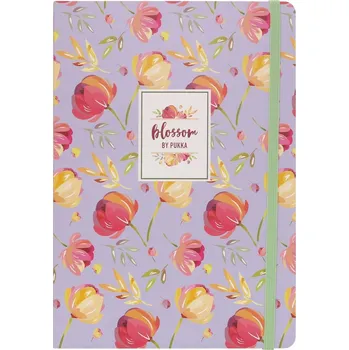 Sešit Sešit A5 a elastickým uzávěrem, lila,96 listů, krémový papír 80g