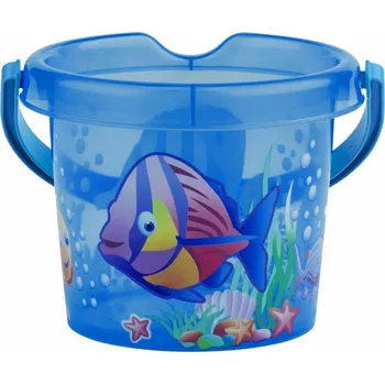 Hračka na písek Androni Kyblík rybičky průhledný - průměr 13 cm, tmavě modrý