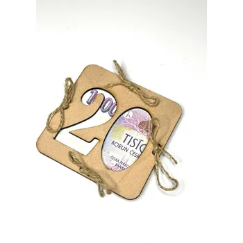 Obálka Dřevěná obálka na peníze | Číslo