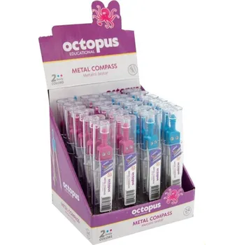 Kružítko Kružítko OCTOPUS kovové v krabičce, mix růžové, modré