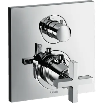 Vodovodní baterie AXOR Citterio Termostat s podomítkovou instalací s uzavíracím a přepínacím ventilem a s rukojetí ve tvaru kříže, chrom 39725000
