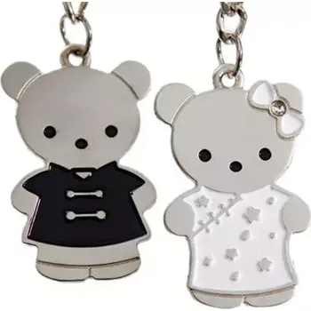 Ocelové klíčenky pro pár Medvídci