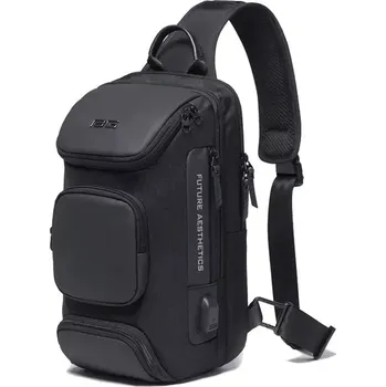 BANGE batoh přes rameno s USB KEREM Černý 11L