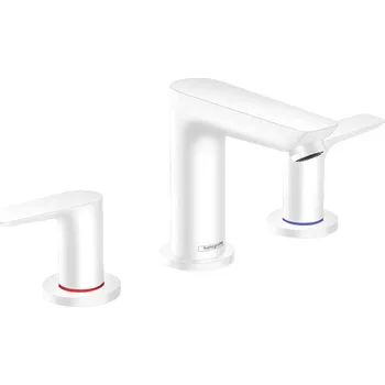 Vodovodní baterie Hansgrohe Talis E 3-otvorová umyvadlová baterie s odtokovou soupravou s táhlem, matná bílá 71733700