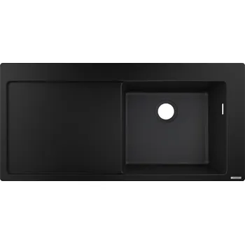 Granitový dřez Hansgrohe S51 S514-F450 Vestavný dřez 450 s odkapávací plochou, grafitová černá, 43314170